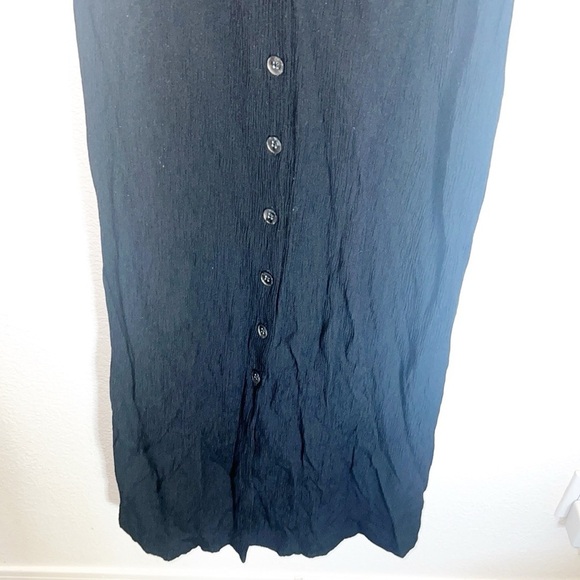 Studio1940 Black Collared Button Down Maxi Dress With Attached Belt To Tighten - Picture 3 of 9